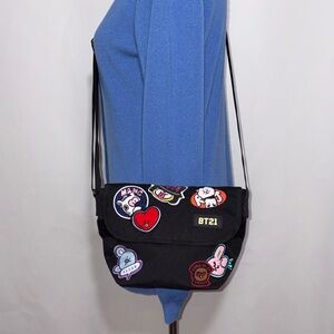 BT21 Mini Messenger Bag Black Purse Bag